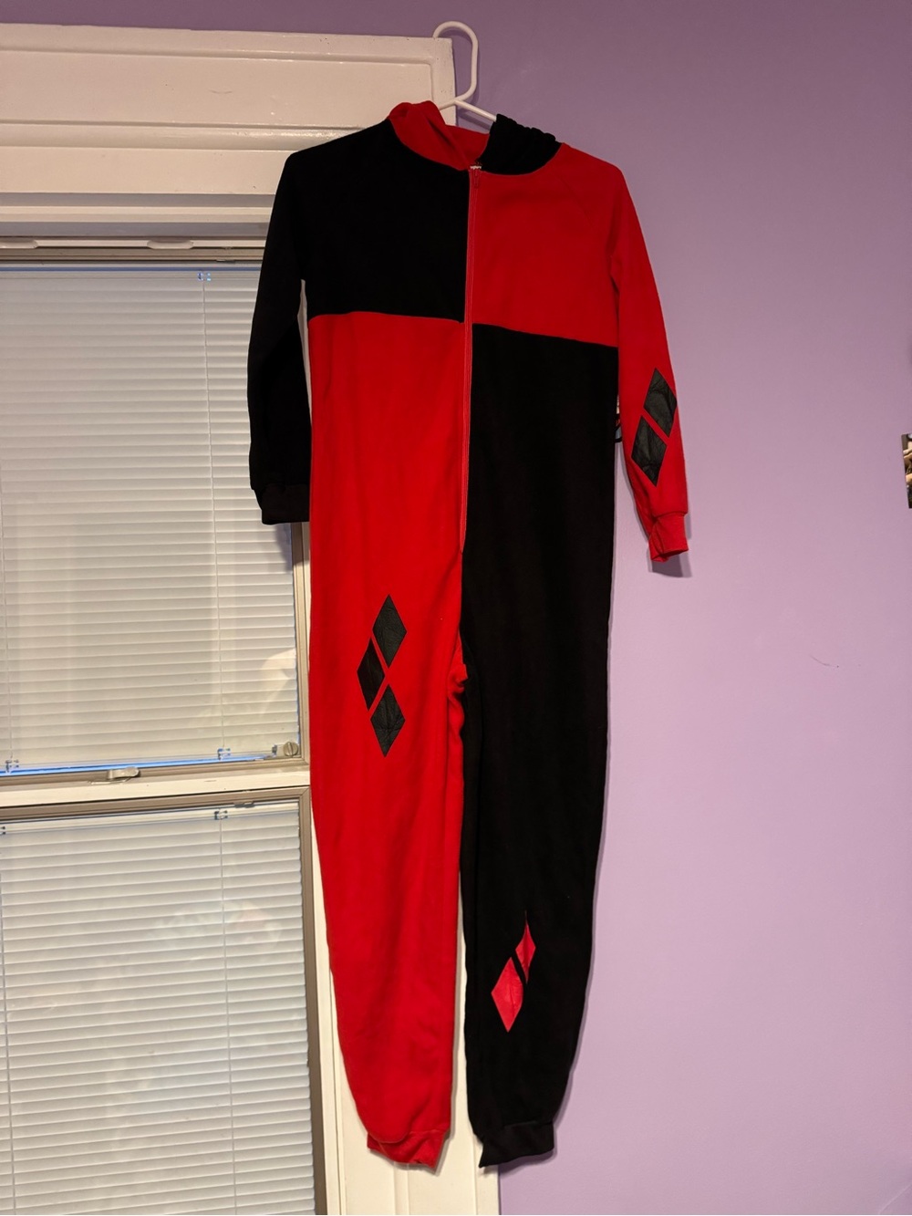 Kids’ Red and Black Hooded One-Piece Sleep Suit